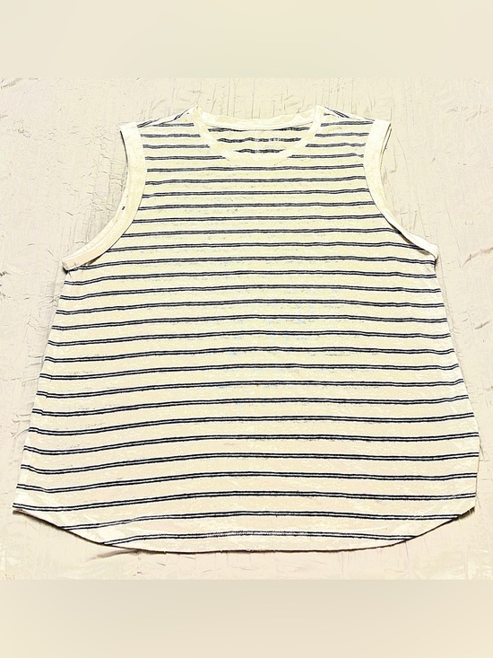 GAP Tops - GAP Cream and Navy Striped Sleeveless Tank Top
